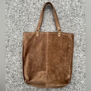 Gorgeous soft brown real suede tote. Made in Italy